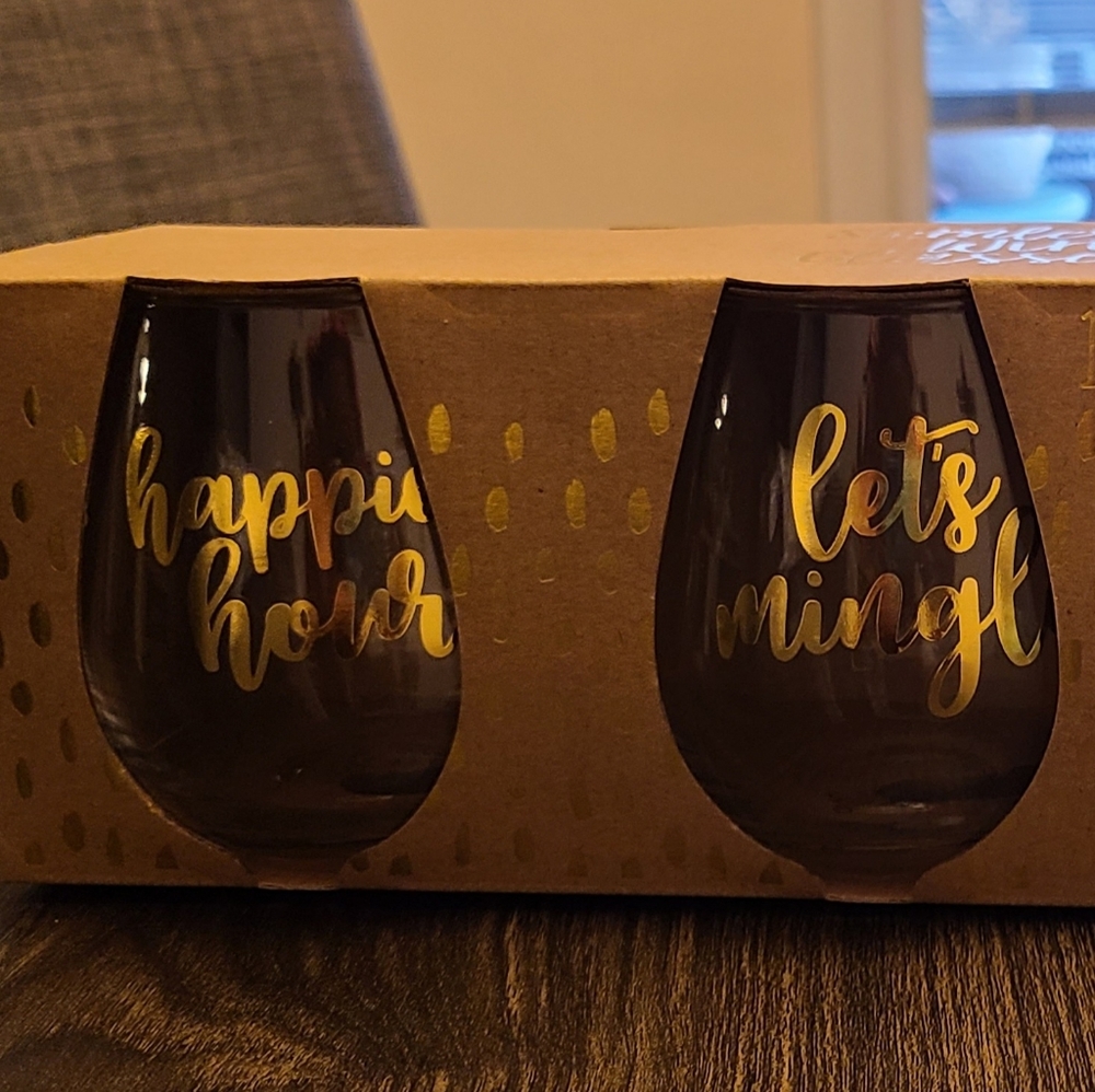 Stemless Wine Glass Set-Holiday Themed